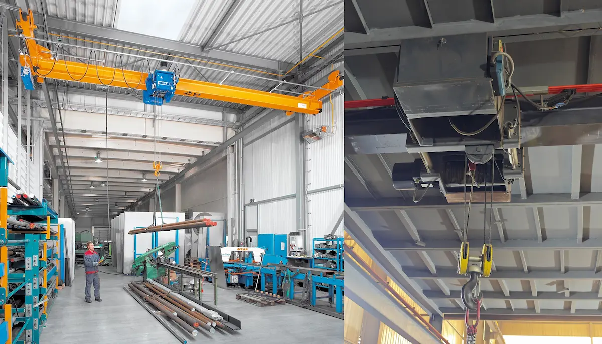 European hoist is transporting materials